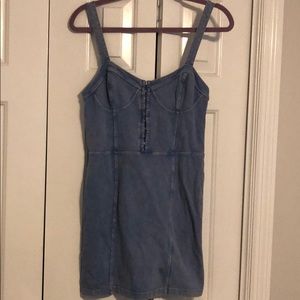 Intimately Free People Cotton/Spandex Blue Dress